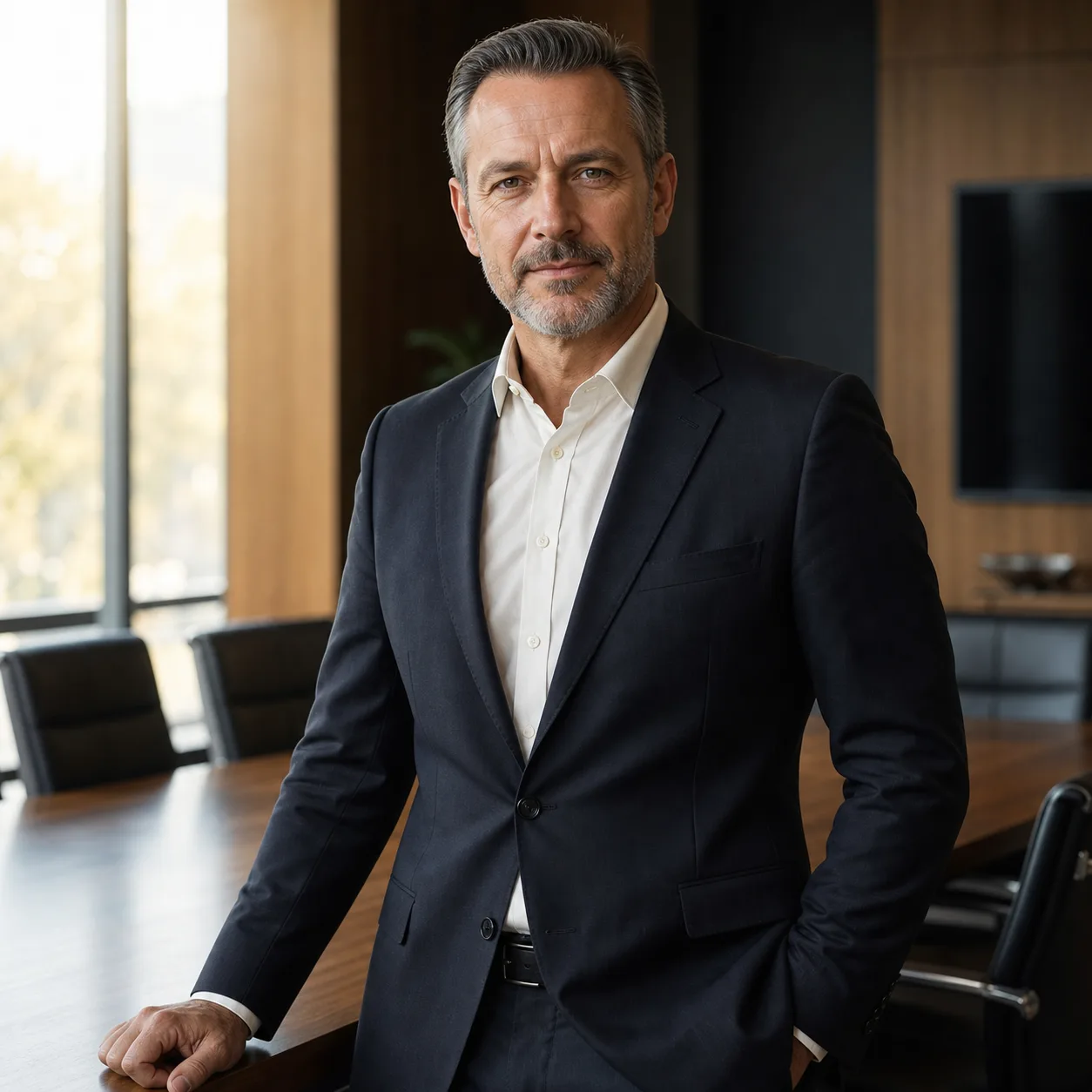 Business portrét CEO v zasedací místnosti
