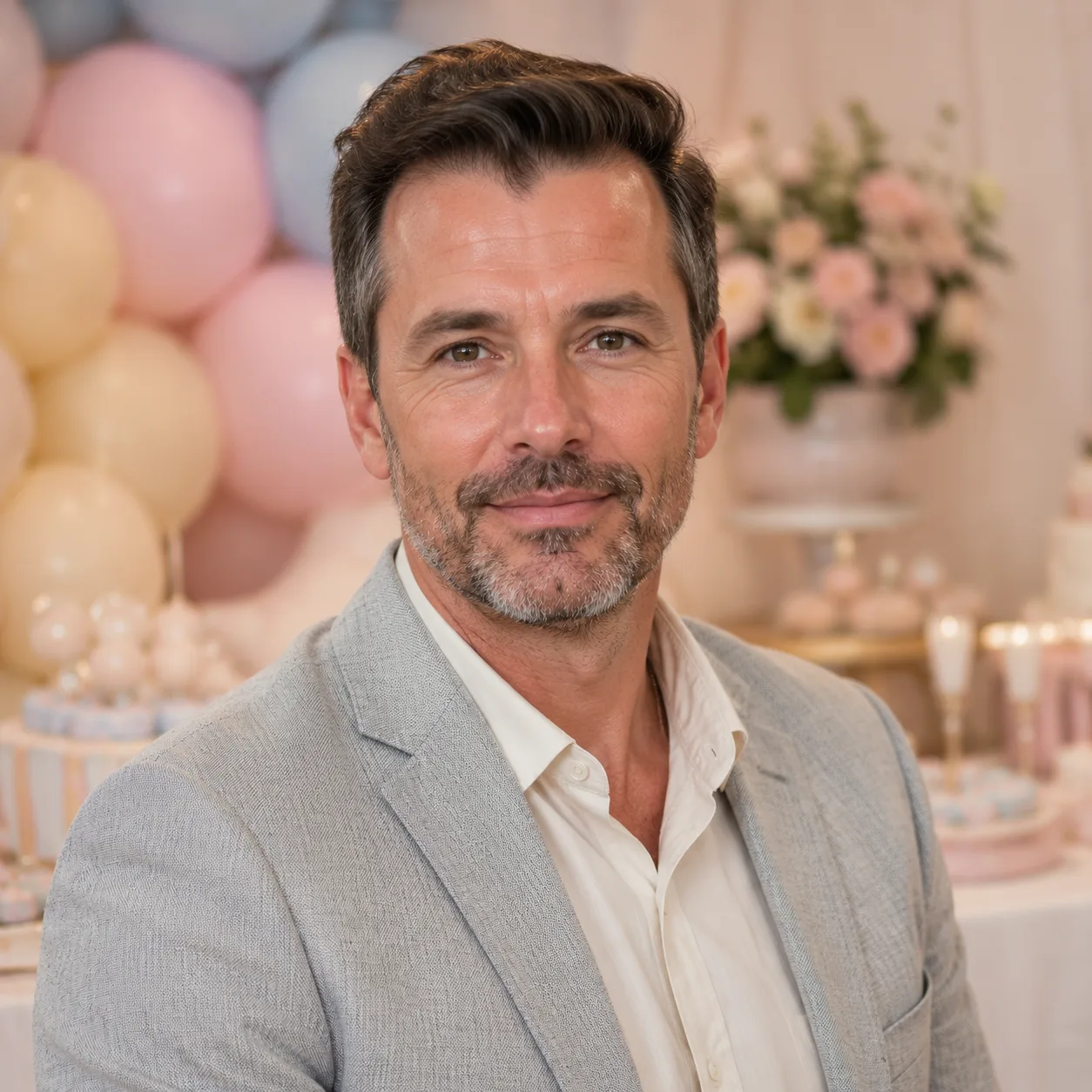 AI portrét na událost: baby shower pastelová dekorace