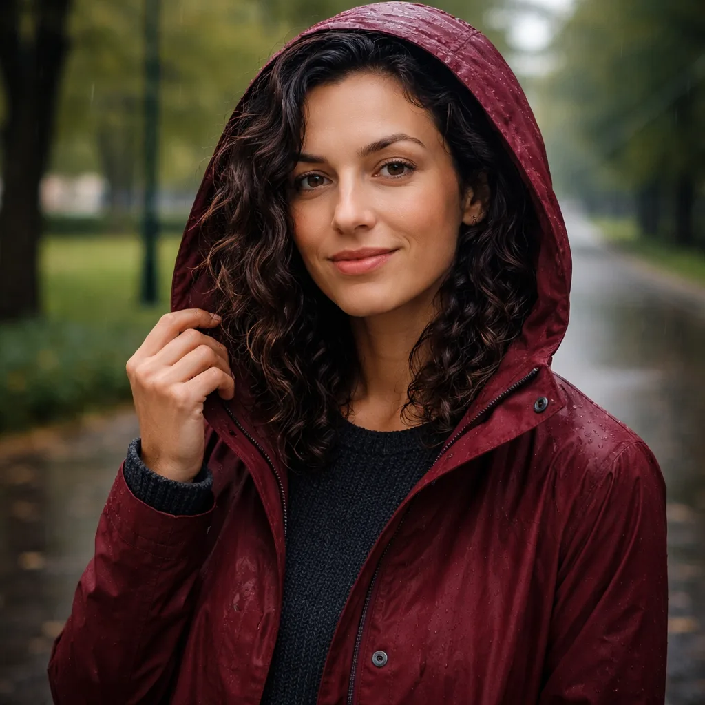 Sezónní AI venkovní portrét: park po dešti mokré cesty