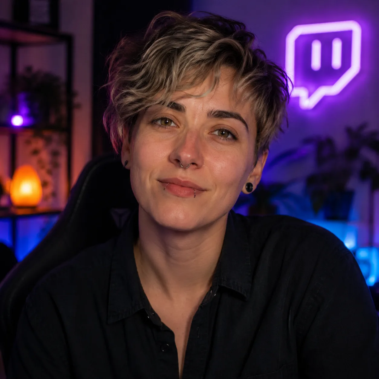 AI profilová fotka na sociální síti: fotka na twitch s subtilním